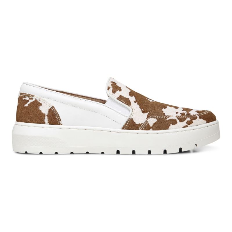 Vionic Women's Dinora Slip On - Brown Cow Print