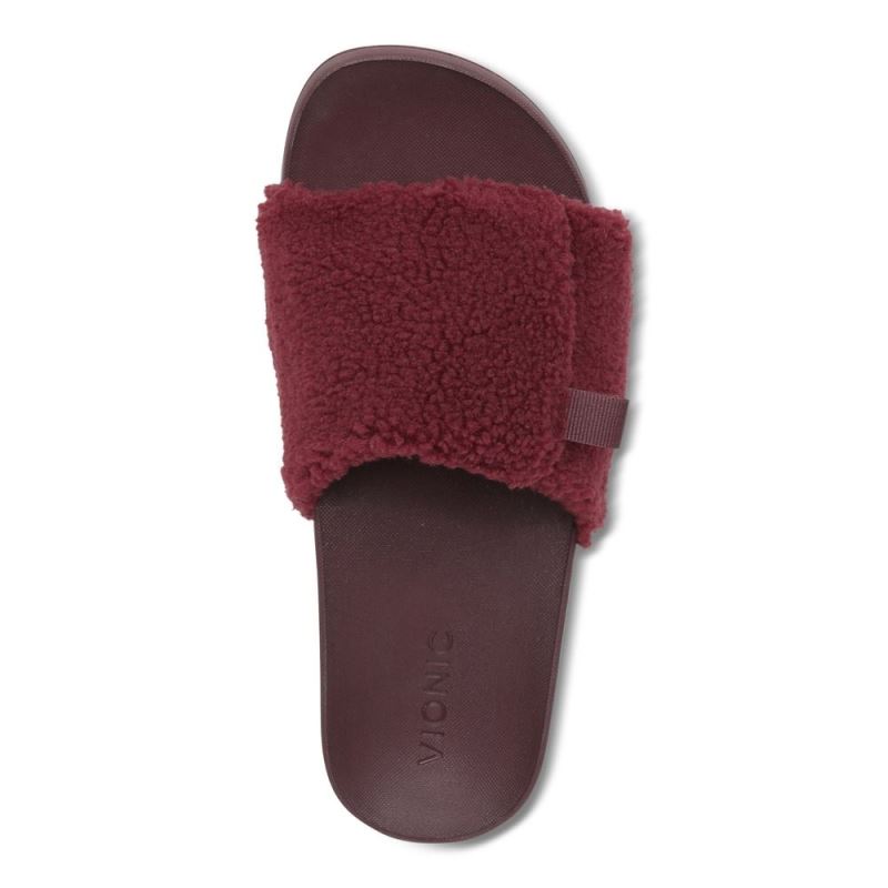 Vionic Women's Keira Slide Sandal - Port Shearling