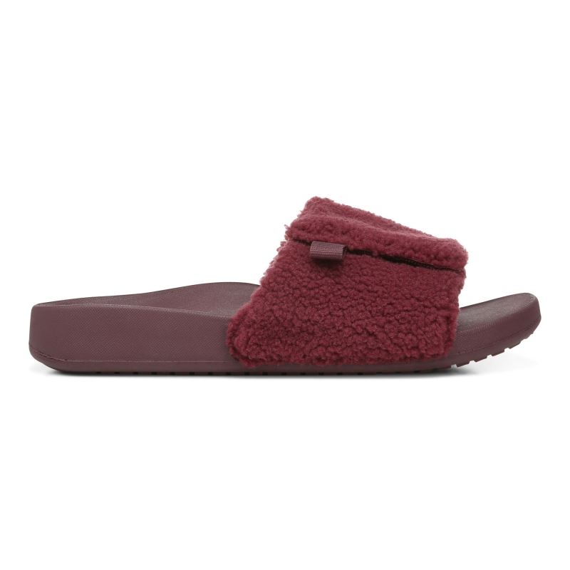 Vionic Women's Keira Slide Sandal - Port Shearling