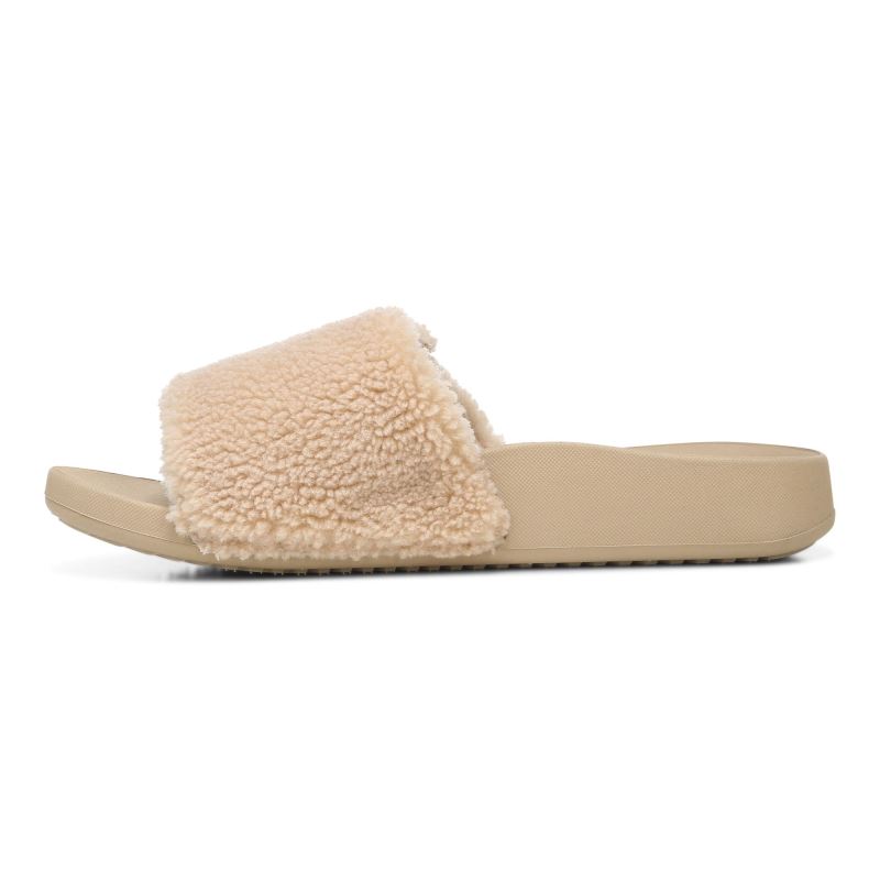 Vionic Women's Keira Slide Sandal - Ginger Shearling