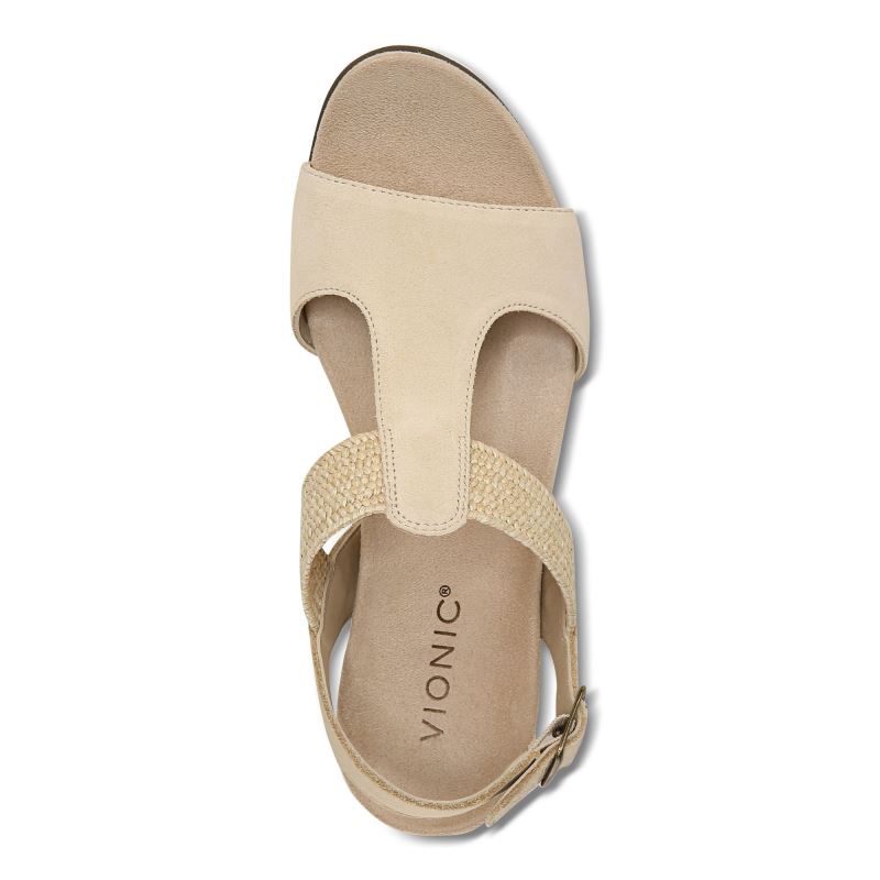 Vionic Women's Kaytie Wedge Sandal - Semolina