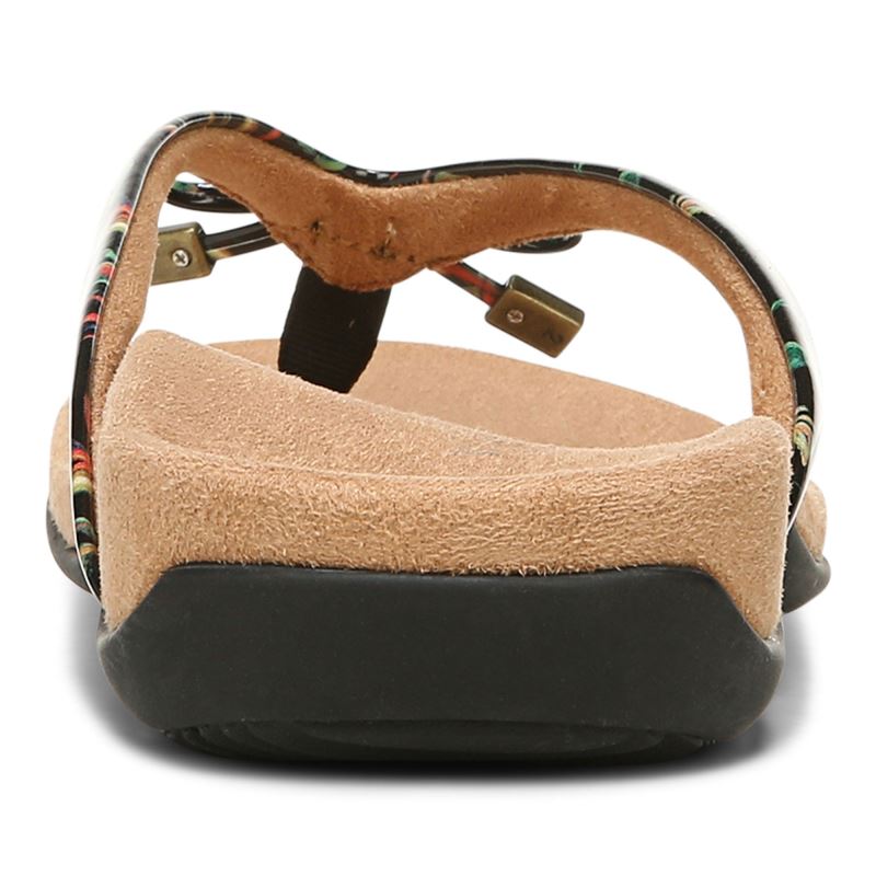 Vionic Women's Bella Toe Post Sandal - Black Tropical