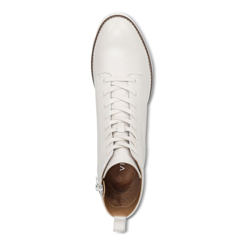 Vionic Women's Lani Lace-up Boot - Cream Leather