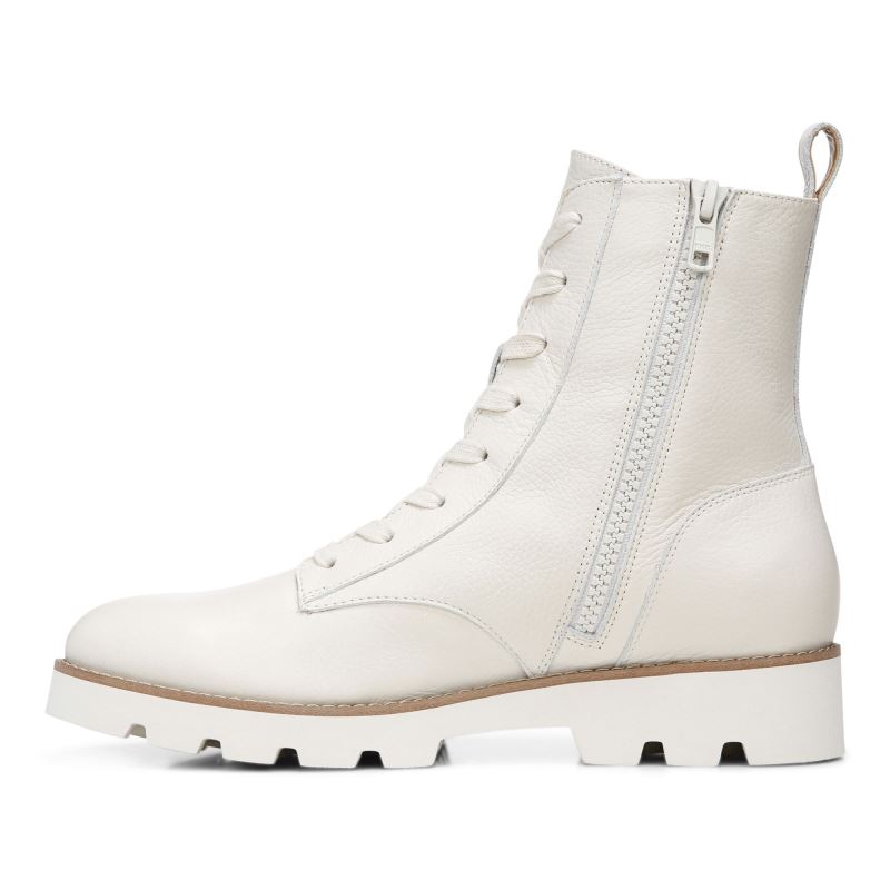 Vionic Women's Lani Lace-up Boot - Cream Leather