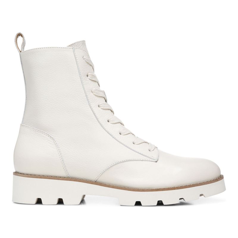 Vionic Women's Lani Lace-up Boot - Cream Leather
