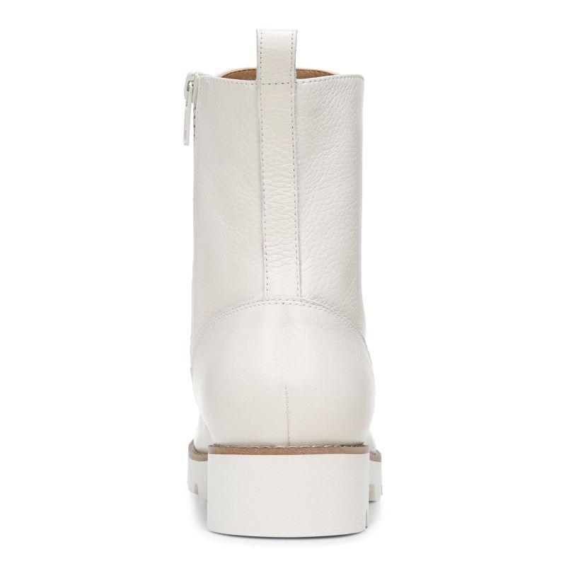 Vionic Women's Lani Lace-up Boot - Cream Leather